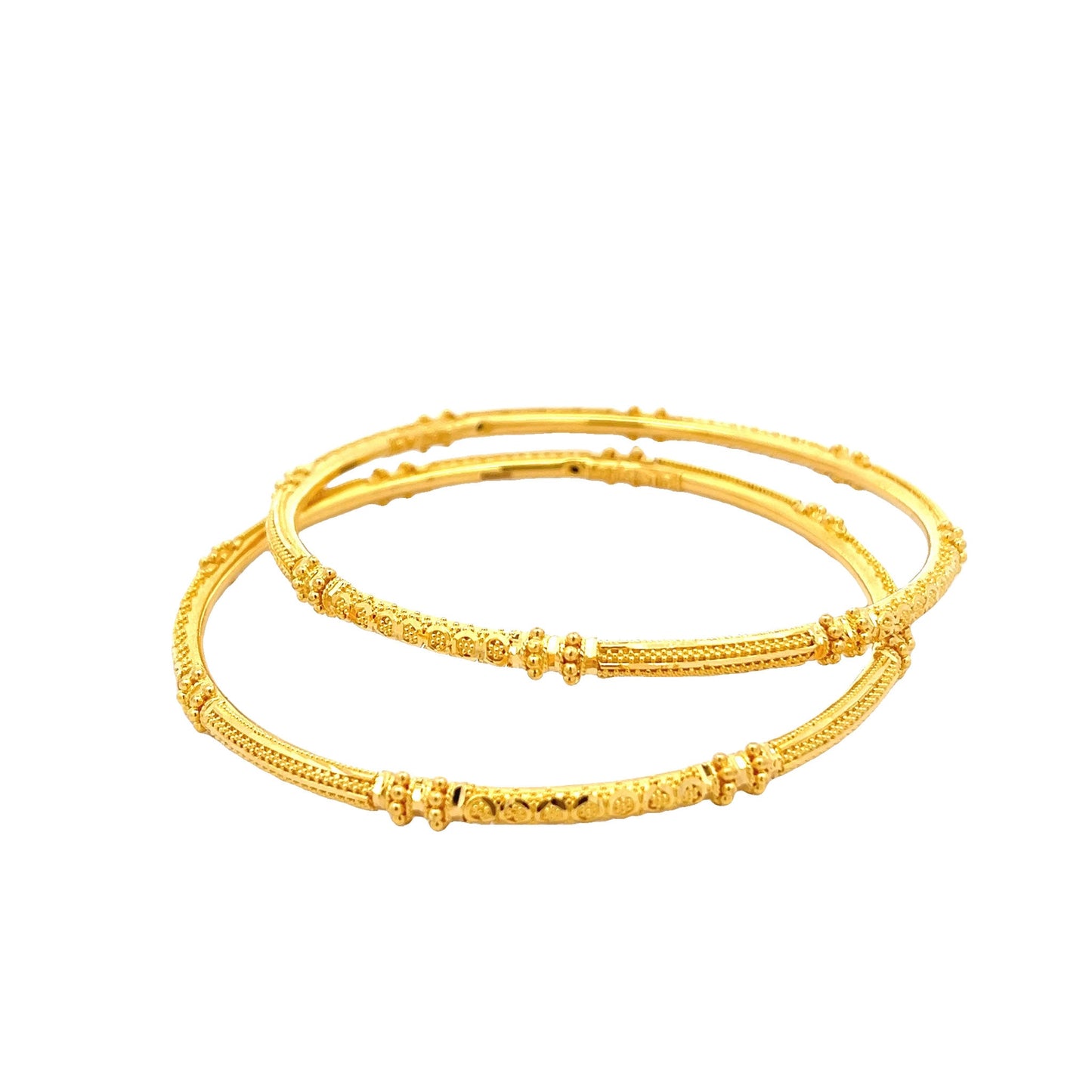 22ct Yellow Gold Patterned Bangle PZ325 - BN48 - FJewellery
