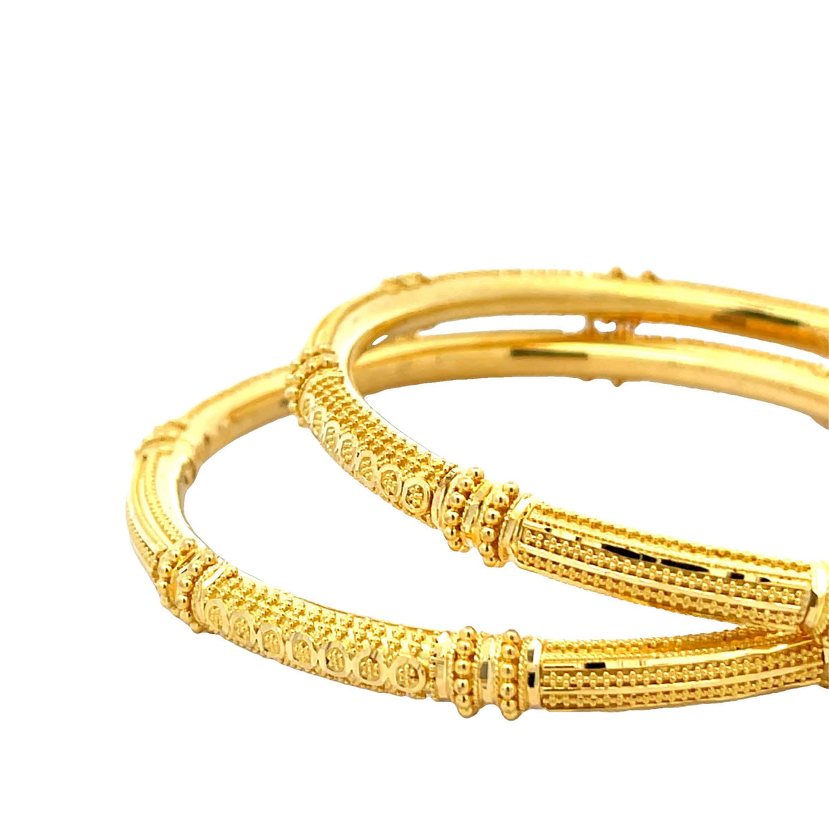 22ct Yellow Gold Patterned Bangle PZ325-BN49 - FJewellery