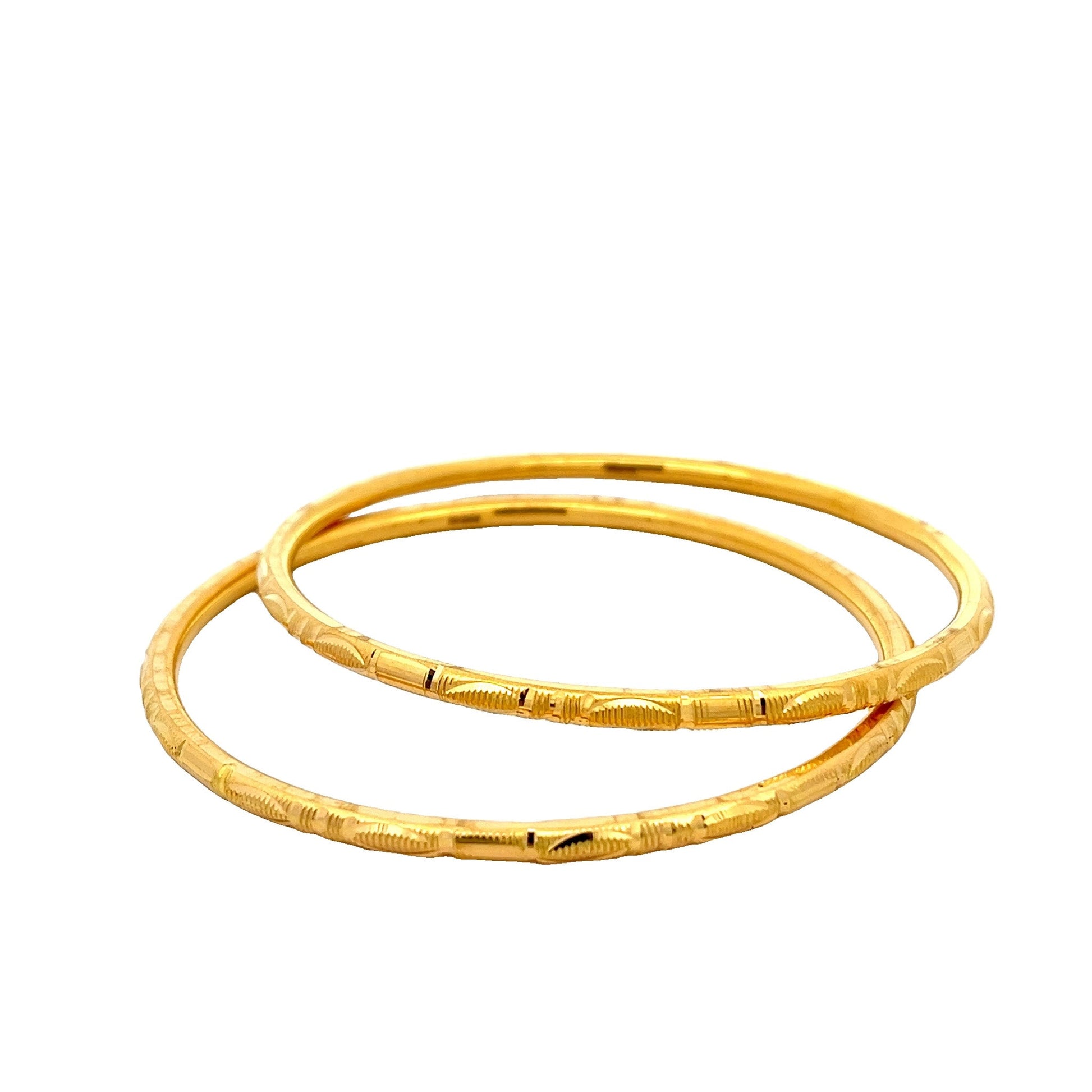 22ct Yellow Gold Patterned Bangle PZ325 - BN58 - FJewellery