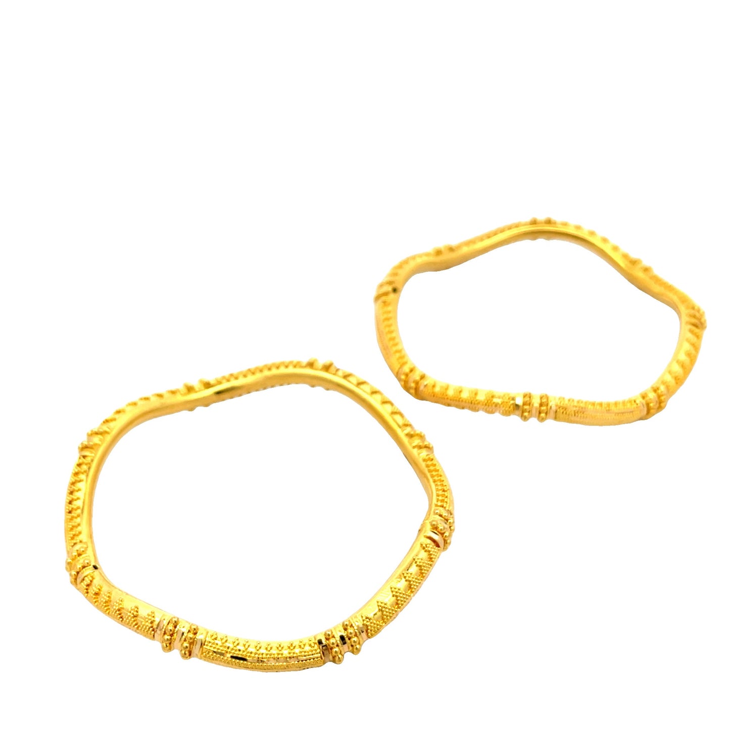 22ct Yellow Gold Patterned Bangle PZ325 - BN68 - FJewellery