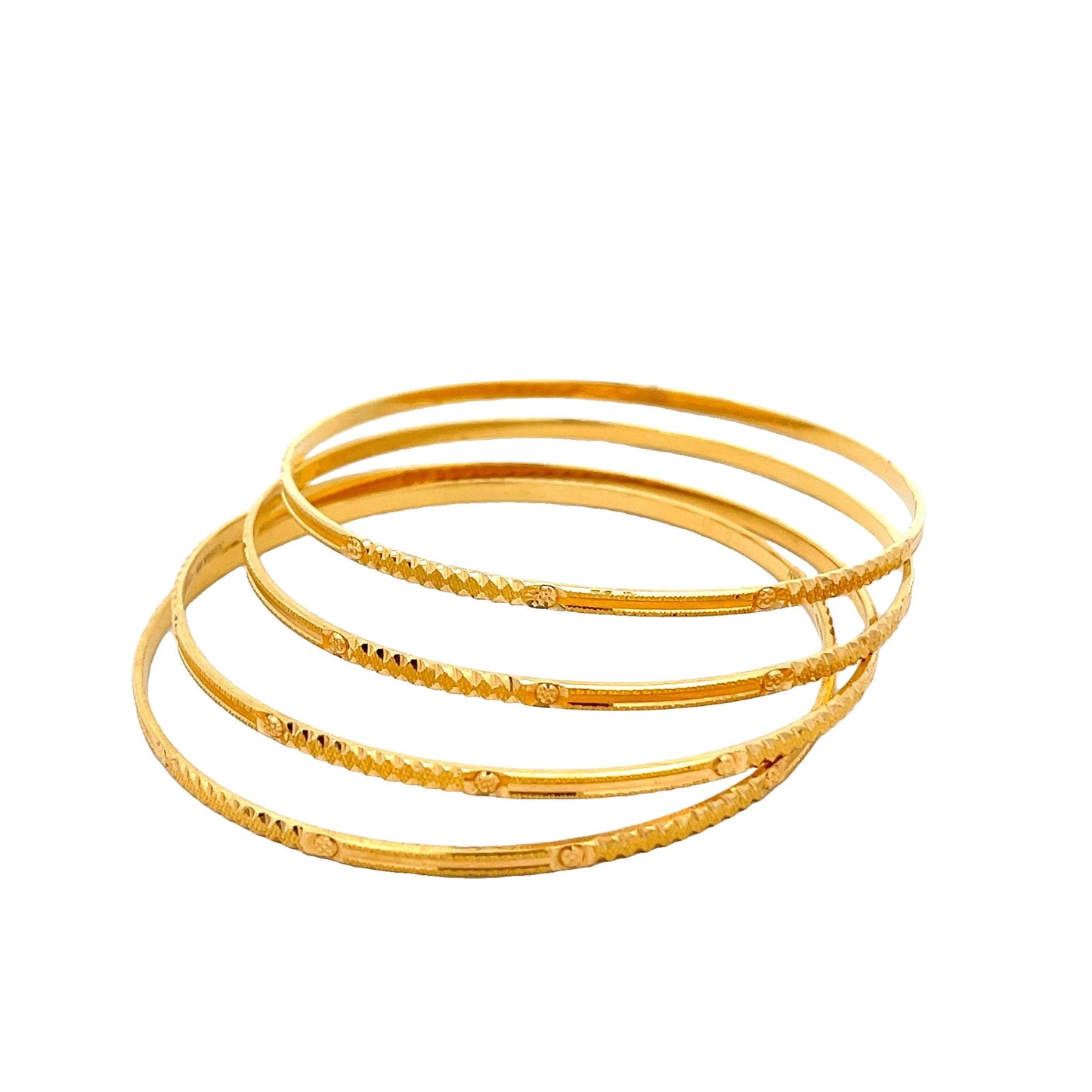 22ct yellow gold pre - loved set of bangles FCP01002301 - FJewellery