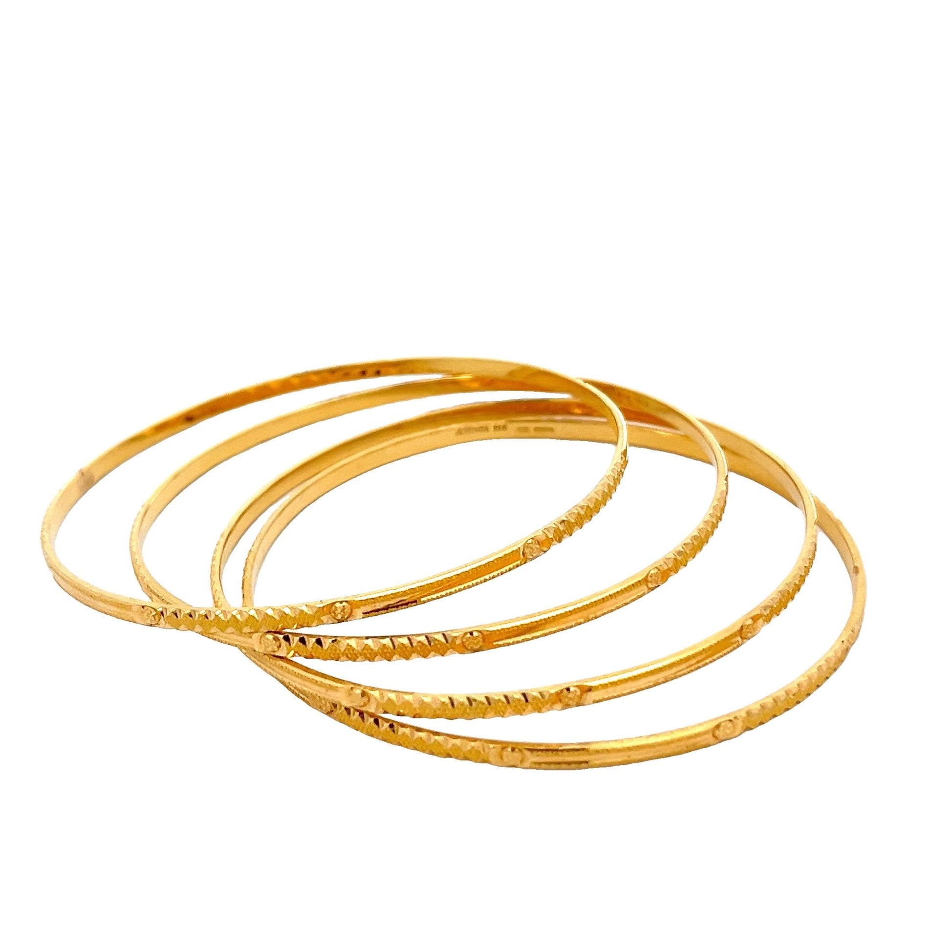 22ct yellow gold pre - loved set of bangles FCP01002301 - FJewellery