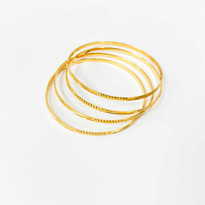 22ct yellow gold pre - loved set of bangles FCP01002301 - FJewellery
