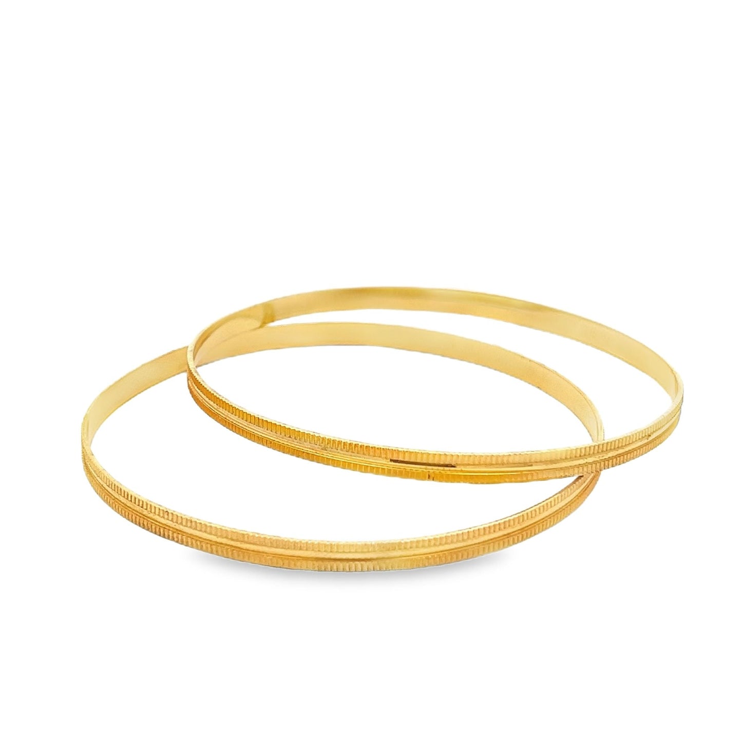 22ct yellow gold pre-owned bangle set 02031687 - FJewellery