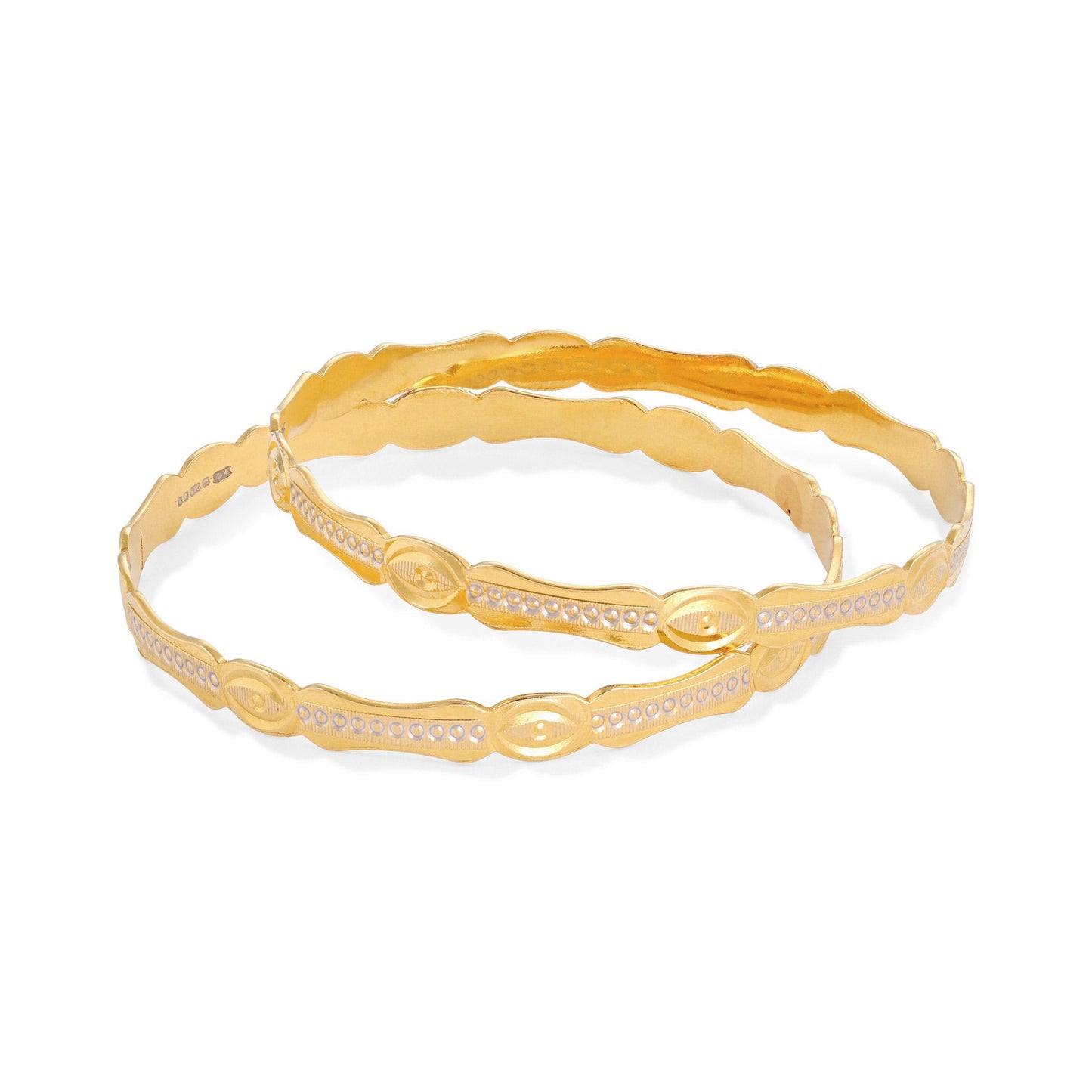22ct yellow gold pre-owned bangle set 02033038 - FJewellery