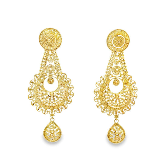 22ct yellow gold pre - owned drop earrings FCA06011637 - 4 - FJewellery