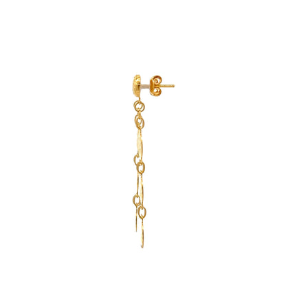 22ct Yellow Gold Rose Drop Earrings PZ325 - ER1 - FJewellery