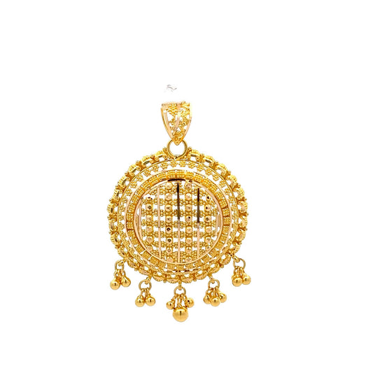 22ct Yellow Gold Round Beaded Pendant PZ325-PD4 - FJewellery