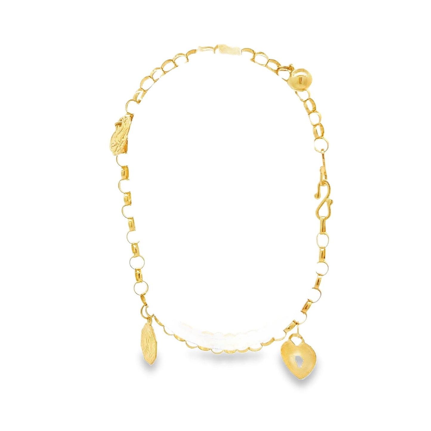 22ct yellow gold second-hand bracelet with charms FCA08002217-16 - FJewellery