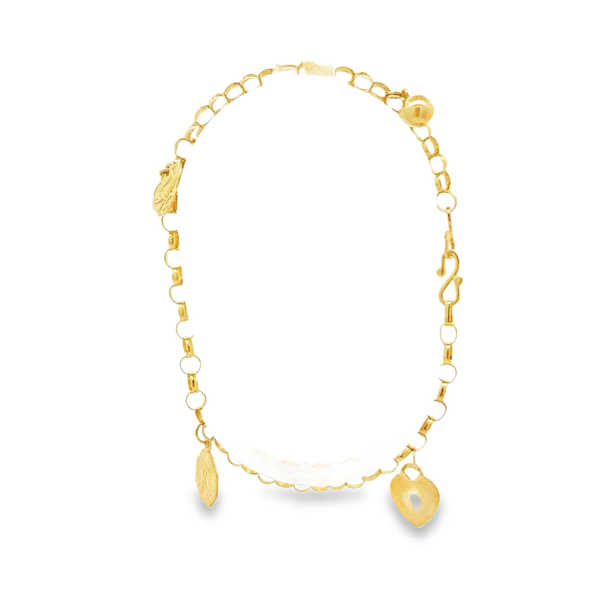 22ct yellow gold second-hand bracelet with charms FCA08002217-16 - FJewellery