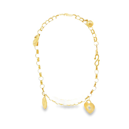 22ct yellow gold second-hand bracelet with charms FCA08002217-16 - FJewellery