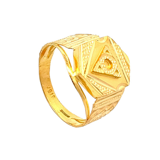22ct Yellow Gold Signet Ring PZ325 - RN101 - FJewellery