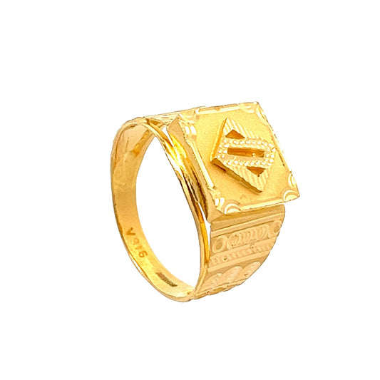 22ct Yellow Gold Signet Ring PZ325-RN143 - FJewellery
