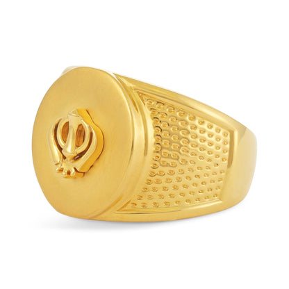 22ct Yellow Gold Sikh Khanda Ring BF1224 - RN16 - FJewellery