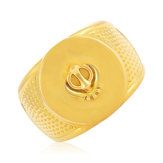 22ct Yellow Gold Sikh Khanda Ring BF1224-RN16 - FJewellery