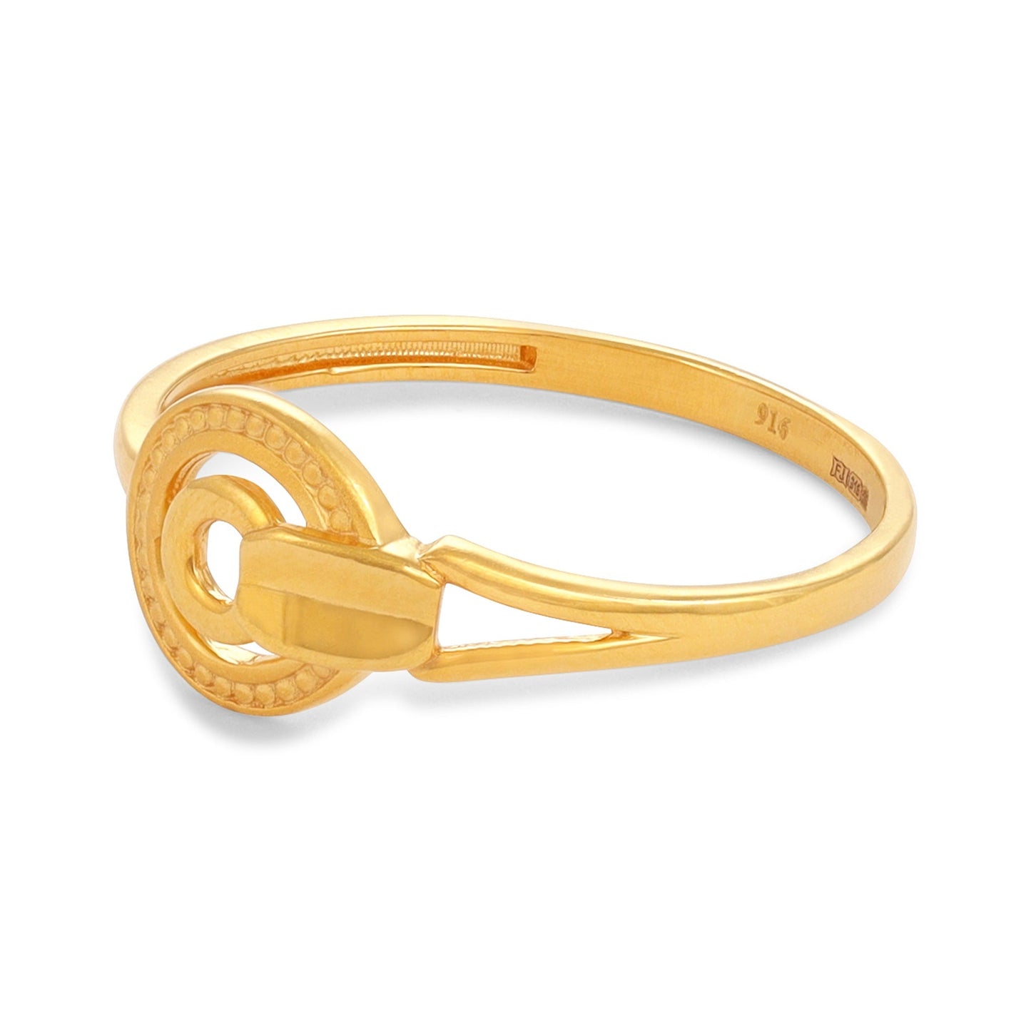 22ct Yellow Gold Small Unique Circle Design Ring BF1224-RN87 - FJewellery