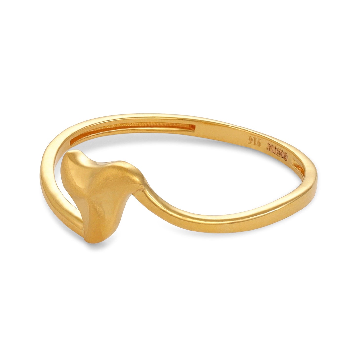22ct Yellow Gold Small Unique Design Ring BF1224-RN100 - FJewellery