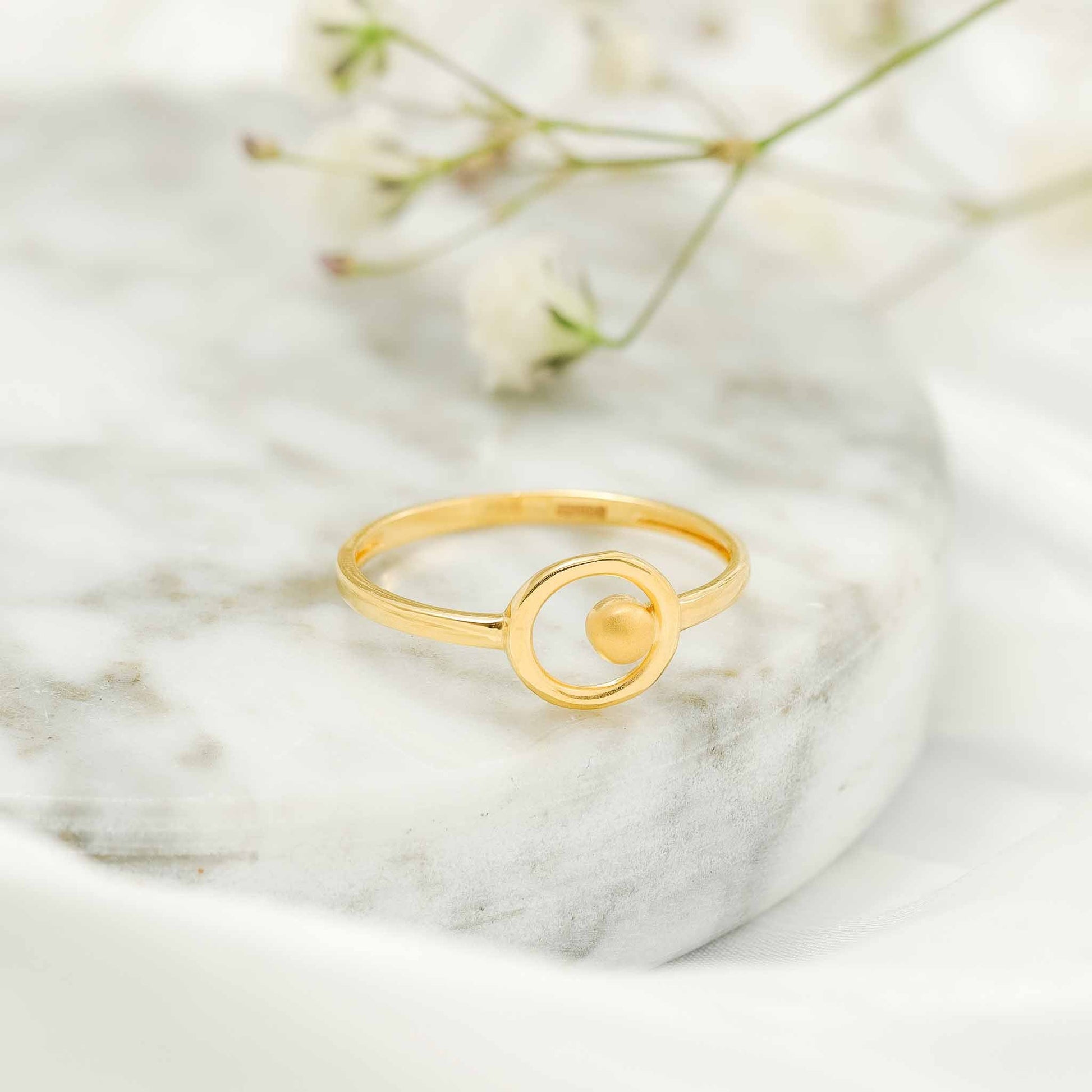 22ct Yellow Gold Small Unique Design Ring BF1224-RN82 - FJewellery