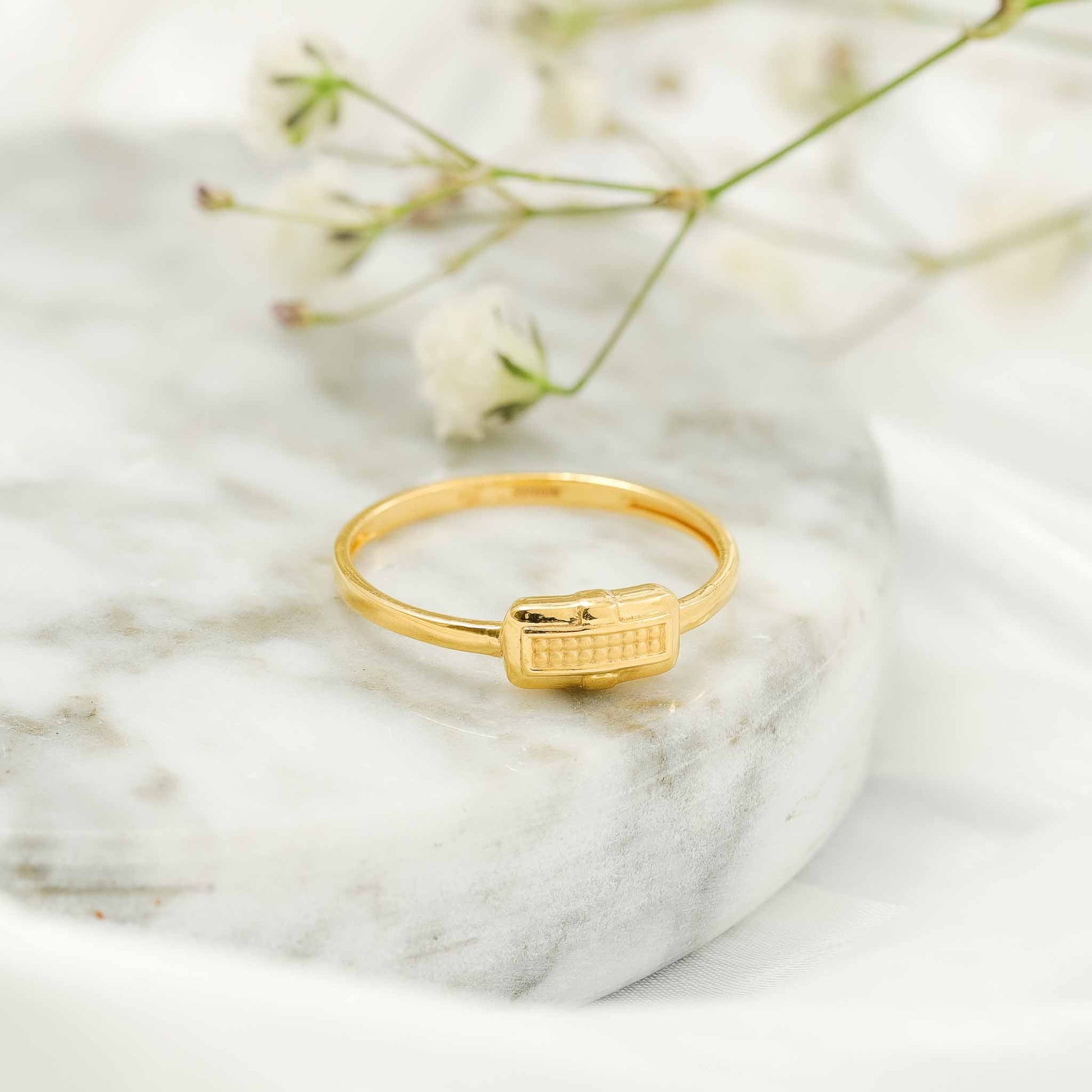 22ct Yellow Gold Small Unique Design Ring BF1224-RN90 - FJewellery
