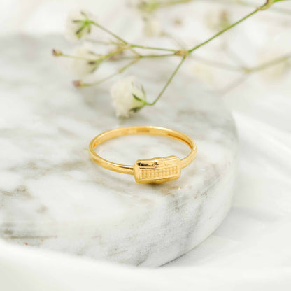 22ct Yellow Gold Small Unique Design Ring BF1224-RN90 - FJewellery