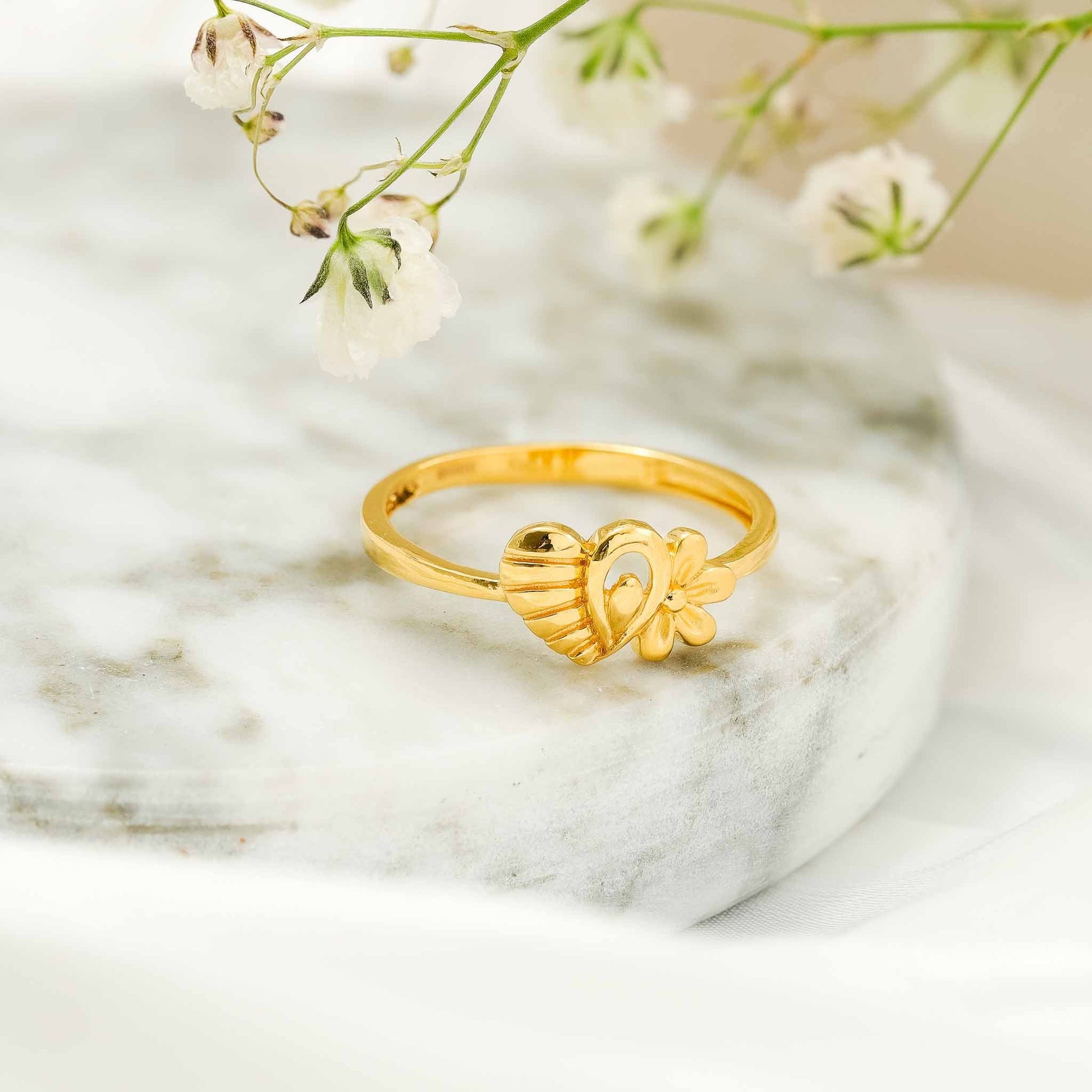 22ct Yellow Gold Small Unique Design Ring BF1224-RN91 - FJewellery