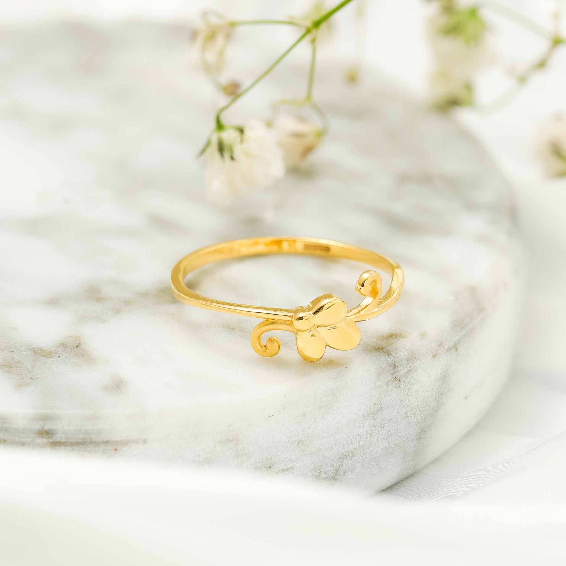 22ct Yellow Gold Small Unique Design Ring BF1224-RN92 - FJewellery