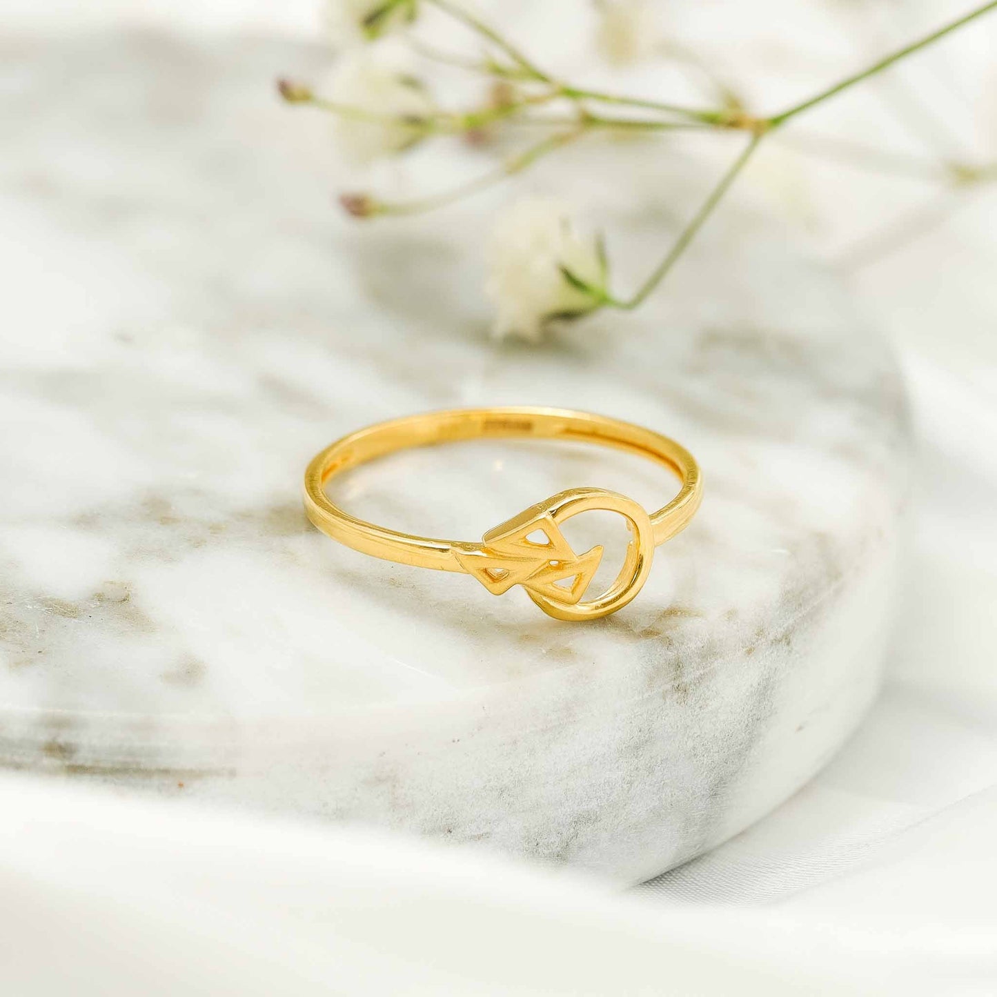 22ct Yellow Gold Small Unique Design Ring BF1224-RN94 - FJewellery