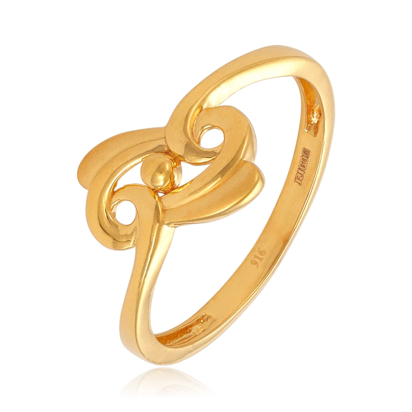 22ct Yellow Gold Small Unique Design Ring BF1224-RN99 - FJewellery