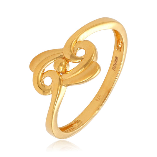 22ct Yellow Gold Small Unique Design Ring BF1224-RN99 - FJewellery