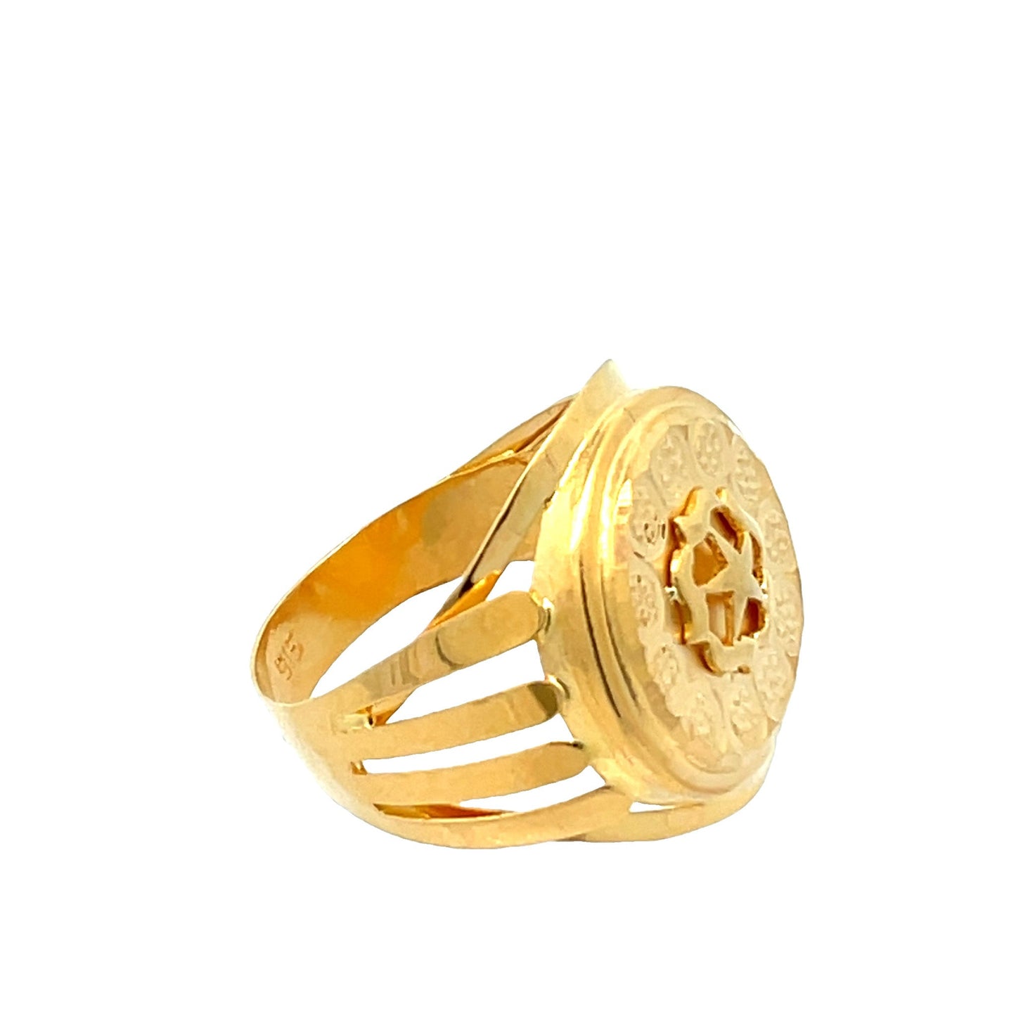 22ct Yellow Gold Star Signet Ring PZ325-RN67 - FJewellery