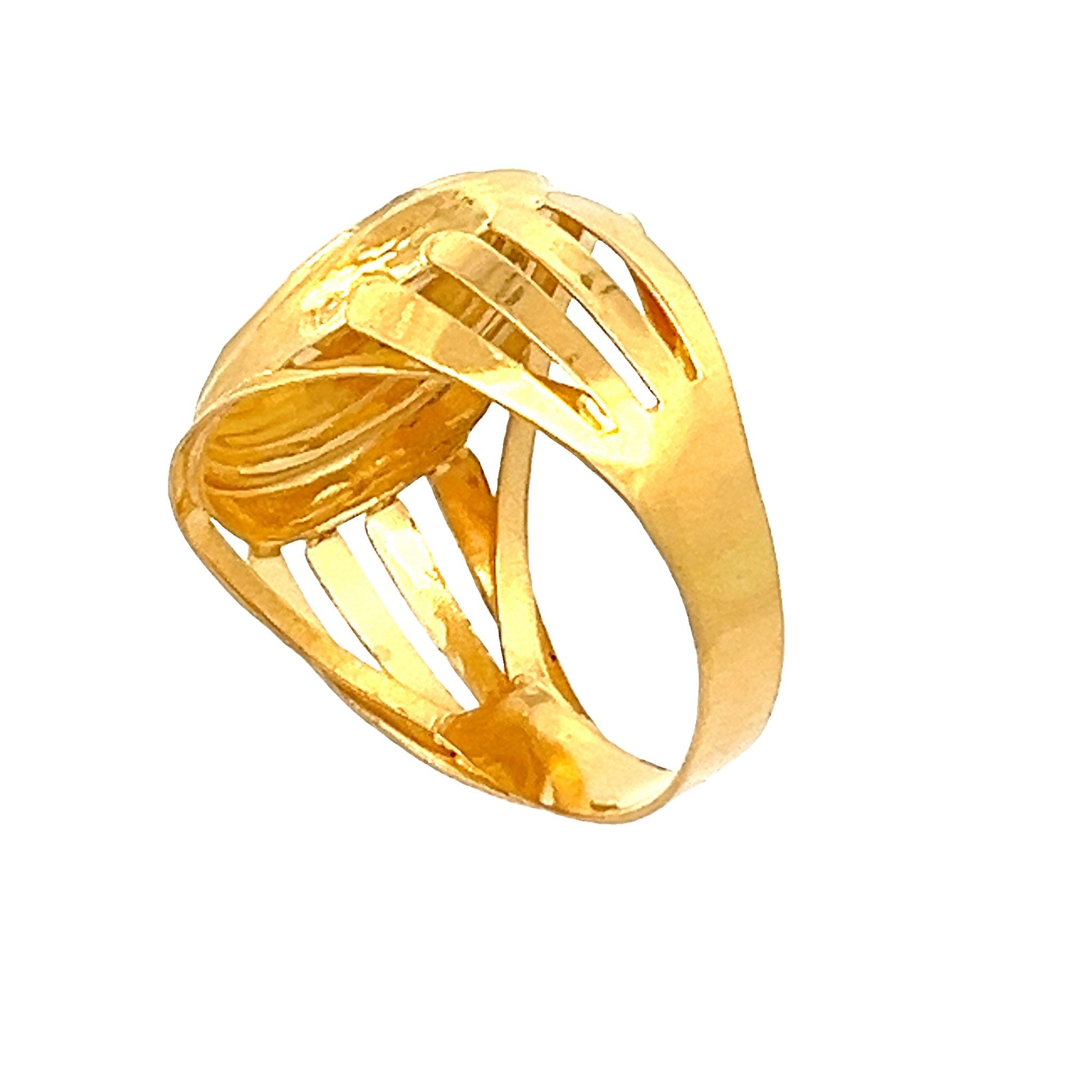 22ct Yellow Gold Star Signet Ring PZ325-RN67 - FJewellery
