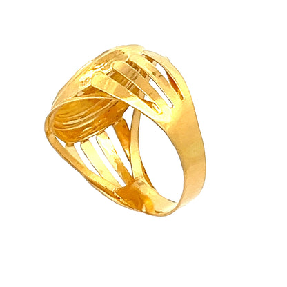 22ct Yellow Gold Star Signet Ring PZ325-RN67 - FJewellery