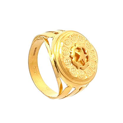 22ct Yellow Gold Star Signet Ring PZ325-RN67 - FJewellery