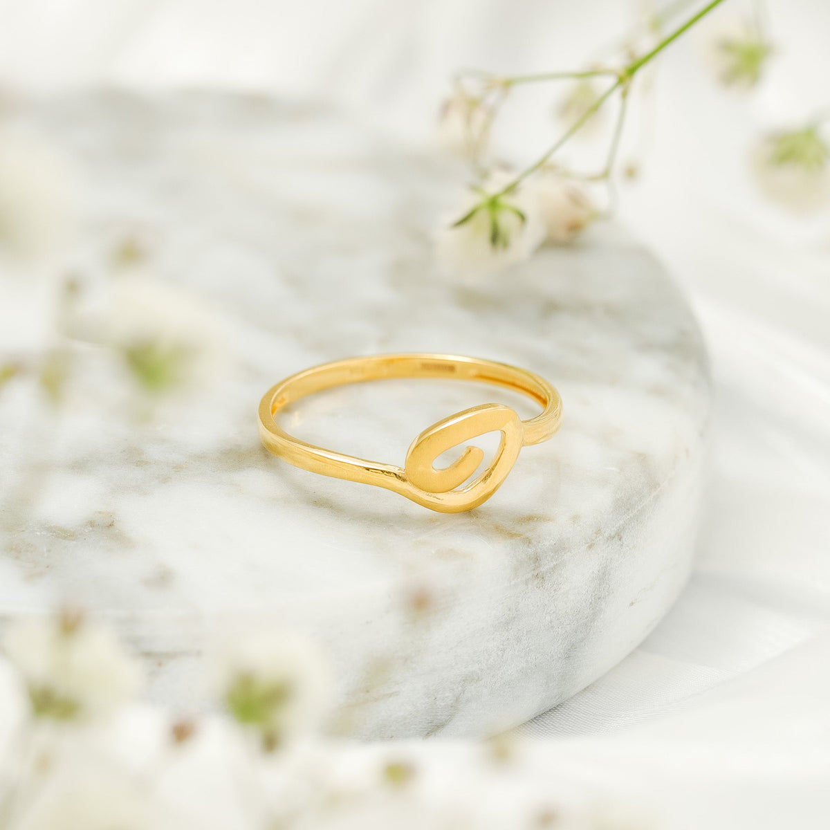 22ct Yellow Gold Swirl Design Ring BF1224-RN123 - FJewellery