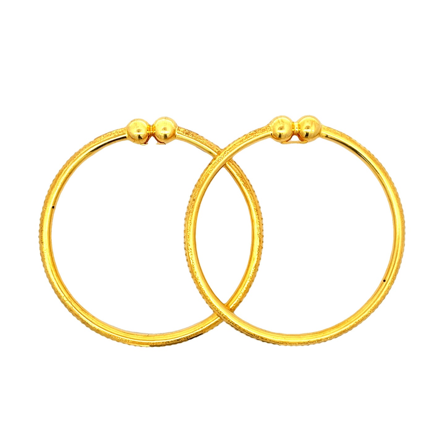 22ct Yellow Gold Textured Bangle PZ325-BN25 - FJewellery