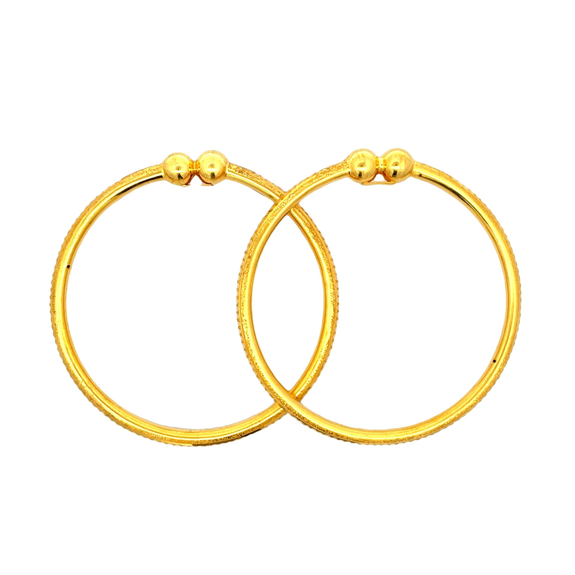 22ct Yellow Gold Textured Bangle PZ325-BN25 - FJewellery