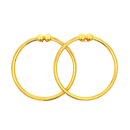 22ct Yellow Gold Textured Bangle PZ325-BN25 - FJewellery
