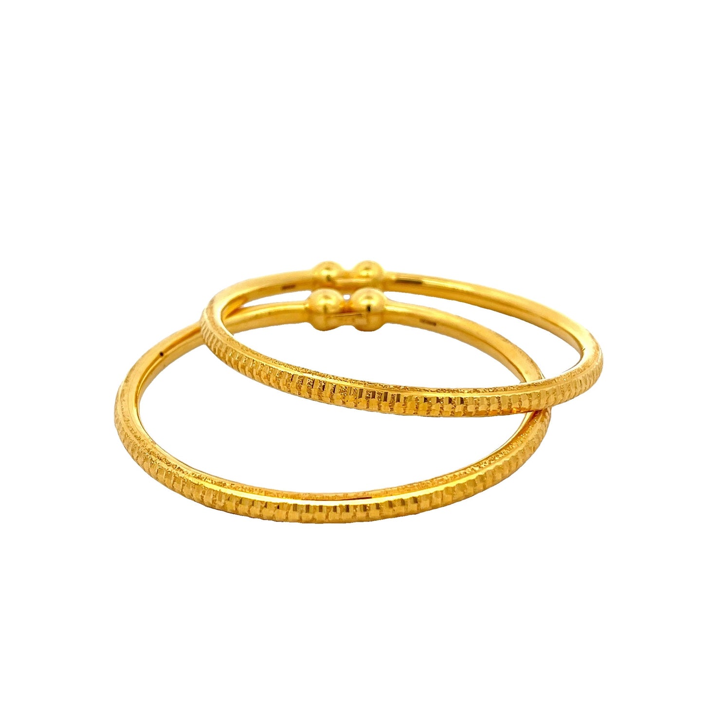 22ct Yellow Gold Textured Bangle PZ325-BN25 - FJewellery