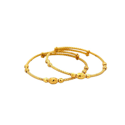 22ct Yellow Gold Textured Bangle PZ325-BN3 - FJewellery