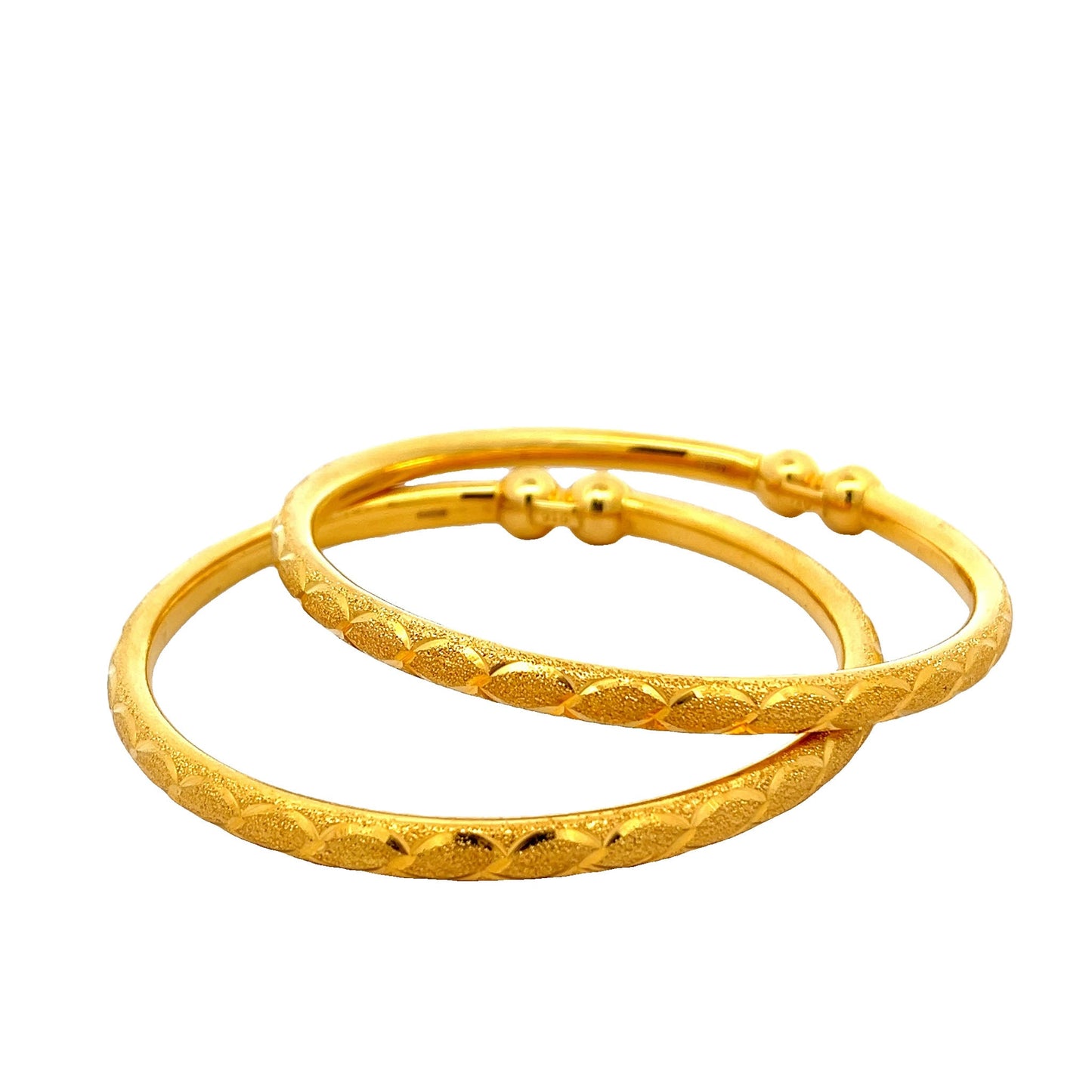 22ct Yellow Gold Textured Bangle PZ325 - BN31 - FJewellery
