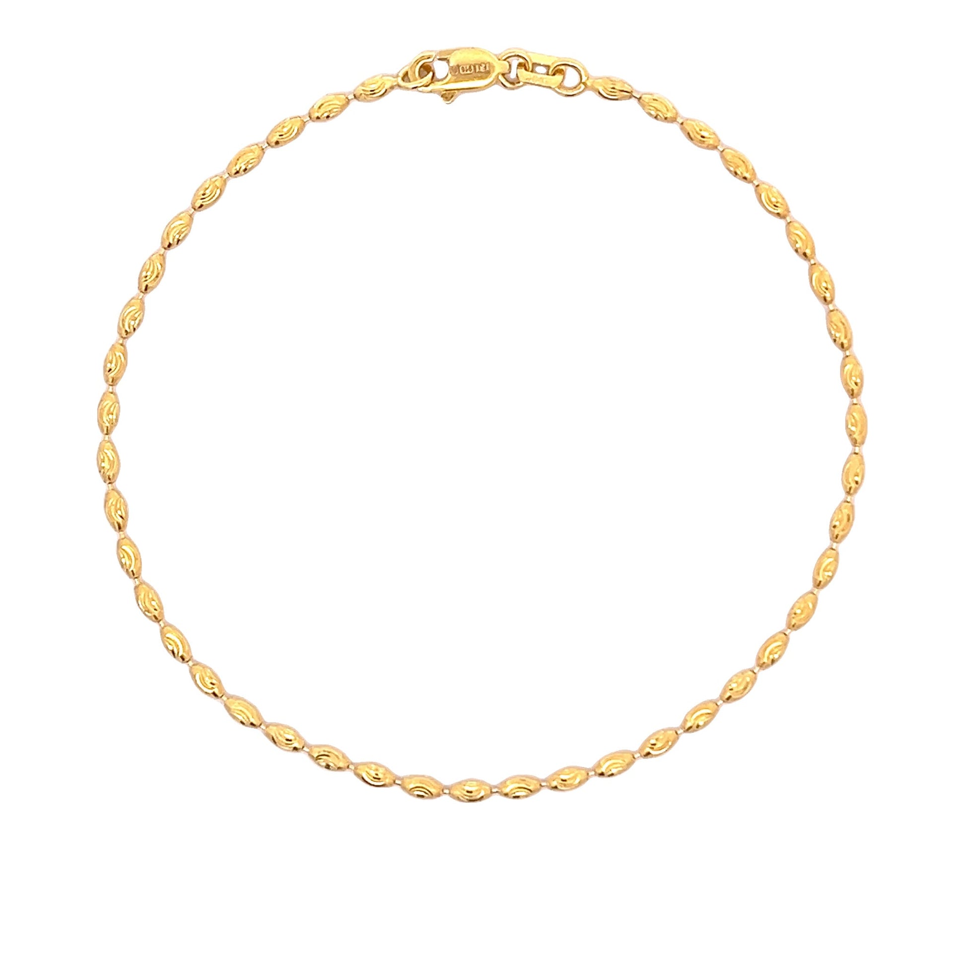 22ct Yellow Gold Textured Bead Bracelet PZ325-BR31 - FJewellery