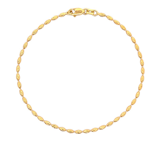 22ct Yellow Gold Textured Bead Bracelet PZ325-BR31 - FJewellery