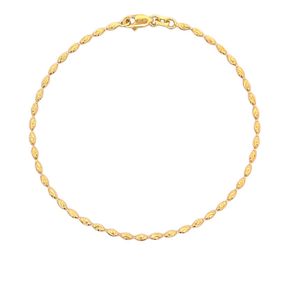 22ct Yellow Gold Textured Bead Bracelet PZ325-BR31 - FJewellery