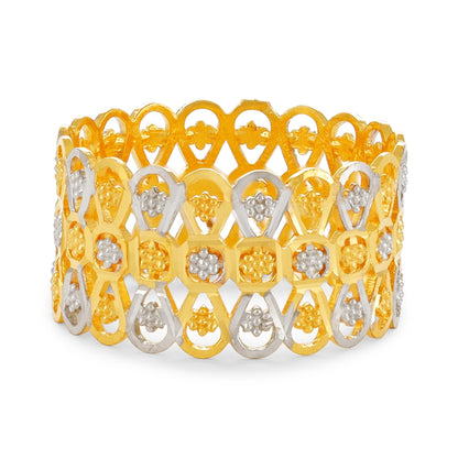 22ct Yellow Gold Tri Colour Unique Design Ring BF1224-RN22 - FJewellery
