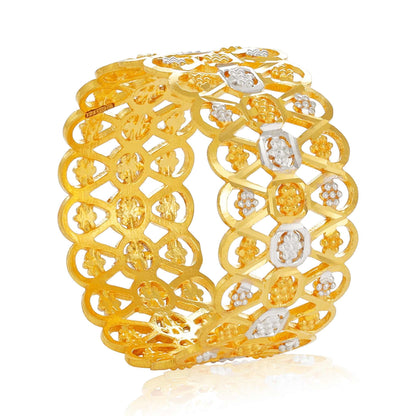 22ct Yellow Gold Tri Colour Unique Design Ring BF1224-RN24 - FJewellery
