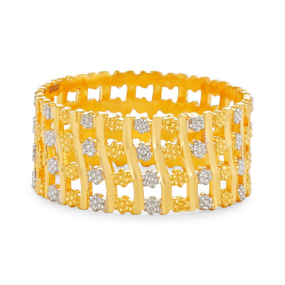22ct Yellow Gold Tri Colour Unique Design Ring BF1224-RN28 - FJewellery