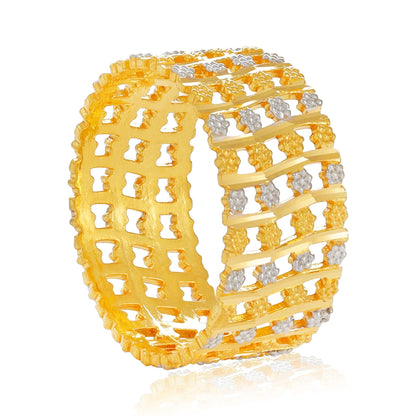 22ct Yellow Gold Tri Colour Unique Design Ring BF1224-RN28 - FJewellery