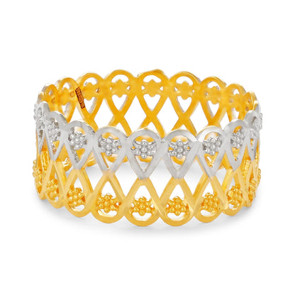 22ct Yellow Gold Tri Colour Unique Design Ring BF1224-RN32 - FJewellery