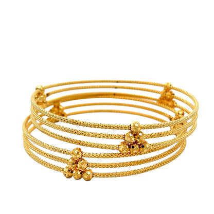 22ct Yellow Gold Triple Row Bangle PZ325 - BN21 - FJewellery