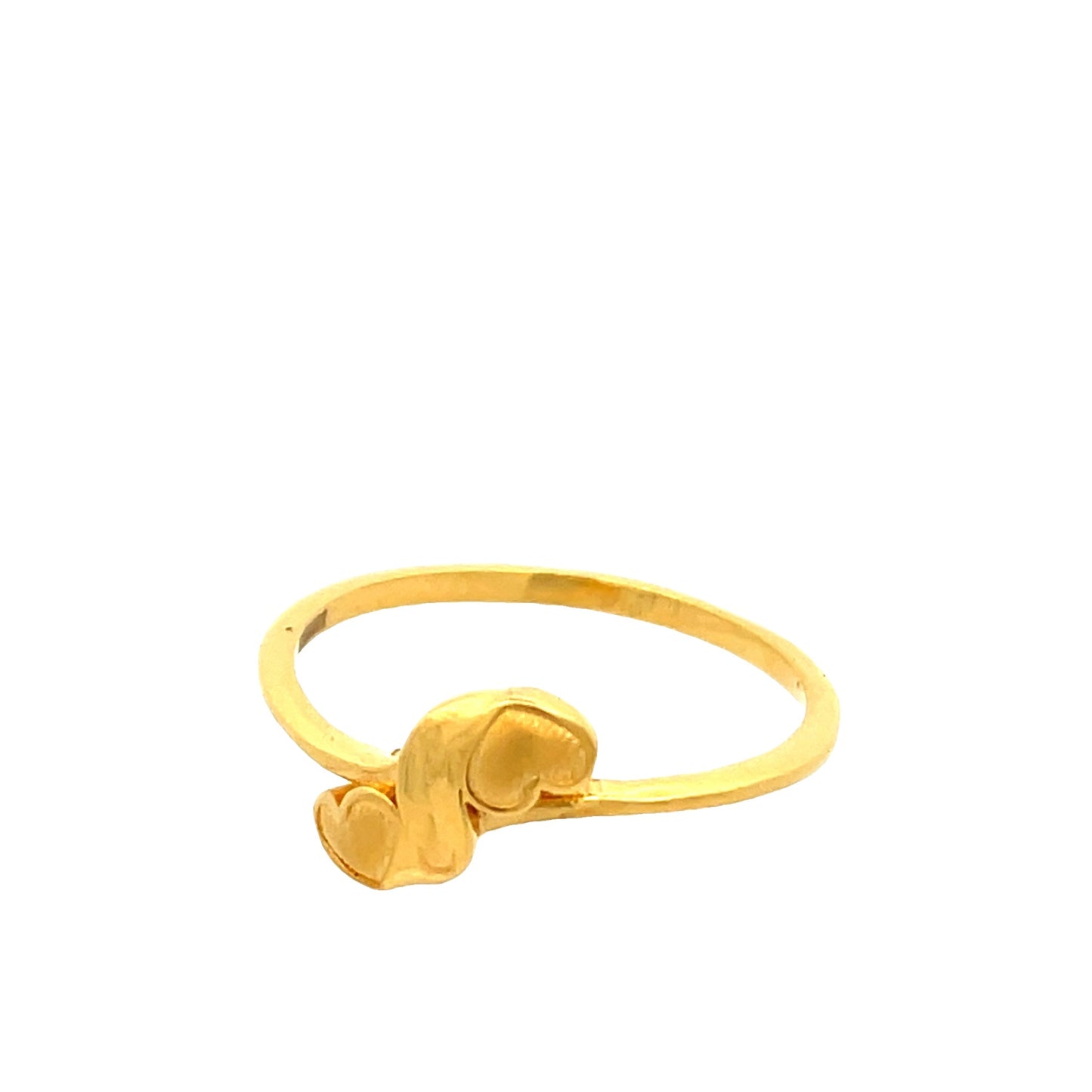 22ct Yellow Gold Twin Heart Ring PZ325-RN7 - FJewellery